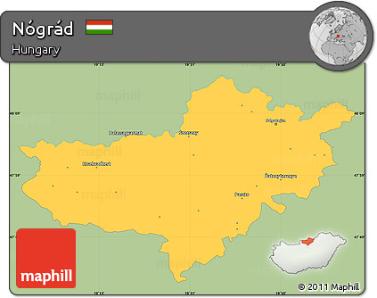 Savanna Style Simple Map of Nógrád, single color outside