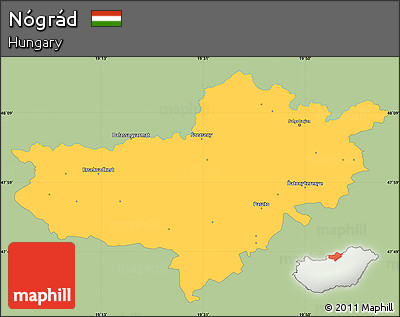 Savanna Style Simple Map of Nógrád, single color outside