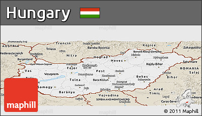 Classic Style Panoramic Map of Hungary