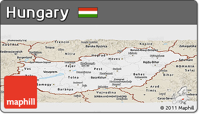 Classic Style Panoramic Map of Hungary