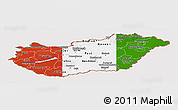 Flag Panoramic Map of Hungary, flag rotated
