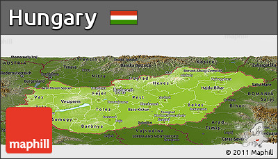 Physical Panoramic Map of Hungary, darken