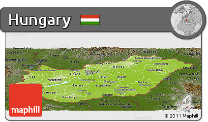 Physical Panoramic Map of Hungary, darken