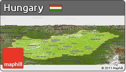 Physical Panoramic Map of Hungary, darken