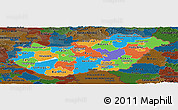 Political Panoramic Map of Hungary, darken