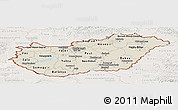 Shaded Relief Panoramic Map of Hungary, lighten