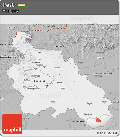 Gray 3D Map of Pest