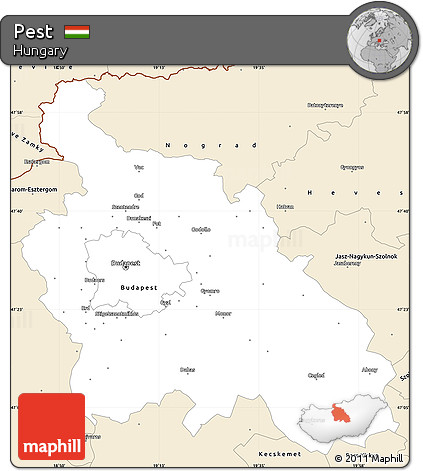 Classic Style Simple Map of Pest
