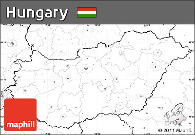 Blank Simple Map of Hungary, no labels