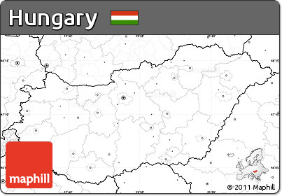 Blank Simple Map of Hungary, no labels