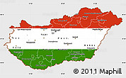 Flag Simple Map of Hungary, single color outside