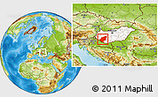 Physical Location Map of Somogy, highlighted country, within the entire country