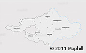 Silver Style 3D Map of Szalbolcs-Szatmár-Bereg, single color outside