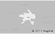 Gray 3D Map of Szeged, single color outside
