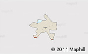 Shaded Relief 3D Map of Szeged, cropped outside