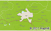 Shaded Relief 3D Map of Szeged, physical outside