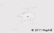 Silver Style 3D Map of Szeged, single color outside