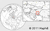 Blank Location Map of Szeged, within the entire country