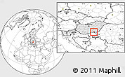 Blank Location Map of Szeged, highlighted country, within the entire country