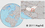 Gray Location Map of Szeged, highlighted country