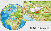 Physical Location Map of Szeged, highlighted country