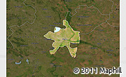 Satellite Map of Szeged, darken