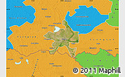 Satellite Map of Szeged, political outside