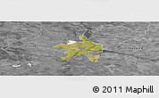 Satellite Panoramic Map of Szeged, desaturated