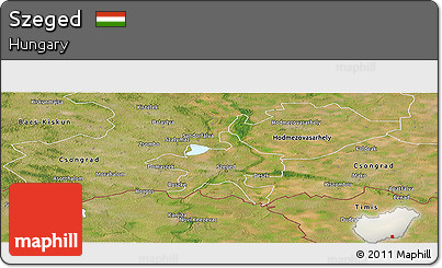 Satellite Panoramic Map of Szeged