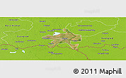 Satellite Panoramic Map of Szeged, physical outside