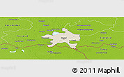 Shaded Relief Panoramic Map of Szeged, physical outside