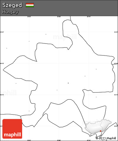 Blank Simple Map of Szeged, no labels