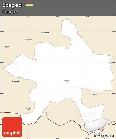 Classic Style Simple Map of Szeged