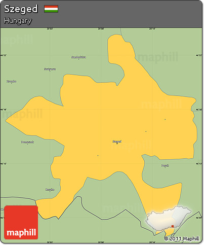 Savanna Style Simple Map of Szeged