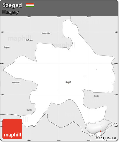 Silver Style Simple Map of Szeged