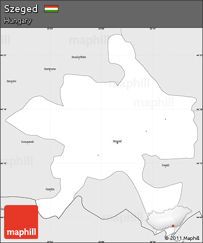 Silver Style Simple Map of Szeged