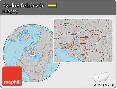 Gray Location Map of Székesfehérvár