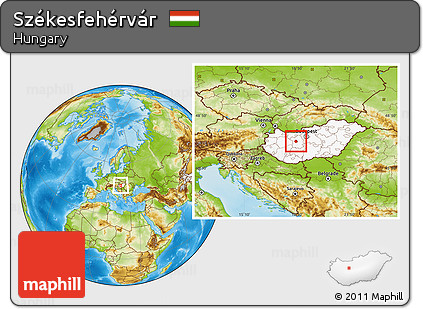 Physical Location Map of Székesfehérvár, highlighted country