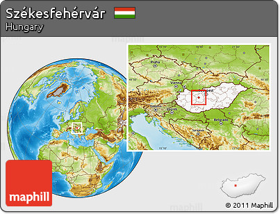 Physical Location Map of Székesfehérvár, highlighted country