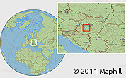 Savanna Style Location Map of Székesfehérvár, within the entire country