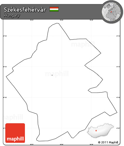 Blank Simple Map of Székesfehérvár, cropped outside, no labels
