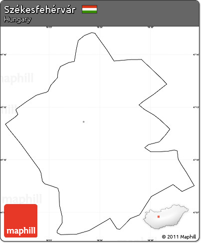 Blank Simple Map of Székesfehérvár, cropped outside, no labels