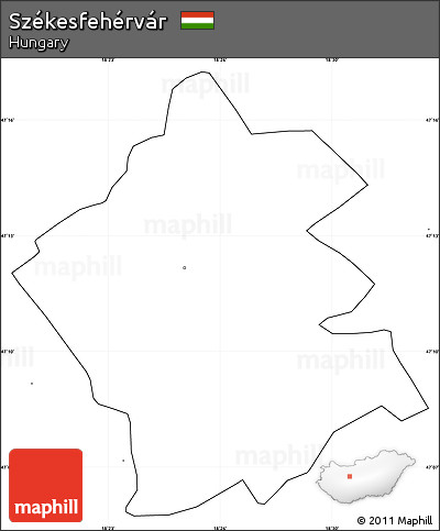 Blank Simple Map of Székesfehérvár, no labels