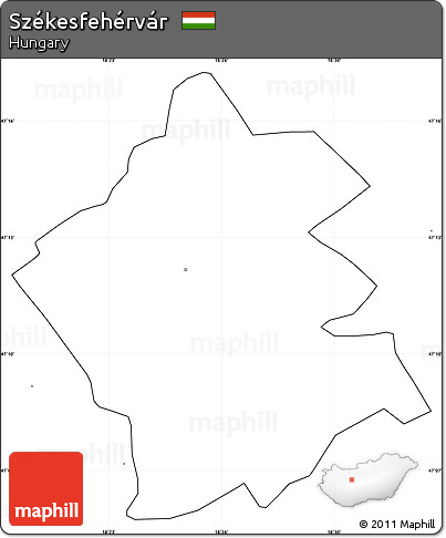 Blank Simple Map of Székesfehérvár, no labels