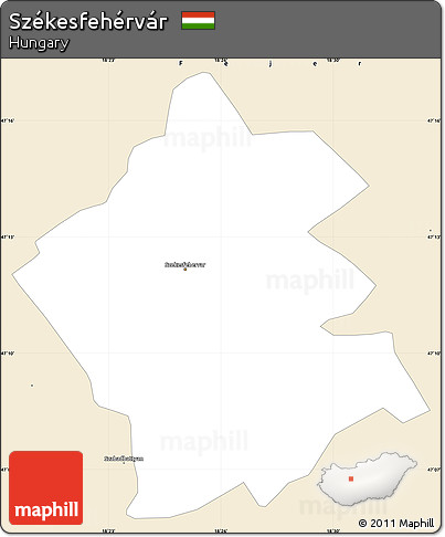 Classic Style Simple Map of Székesfehérvár
