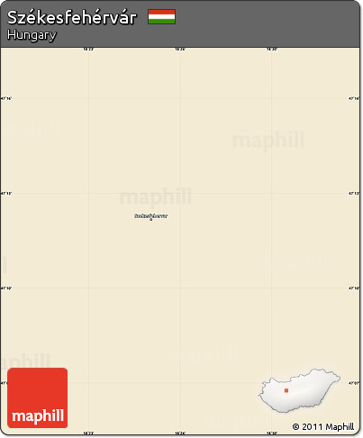 Classic Style Simple Map of Székesfehérvár, single color outside
