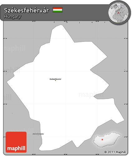 Gray Simple Map of Székesfehérvár