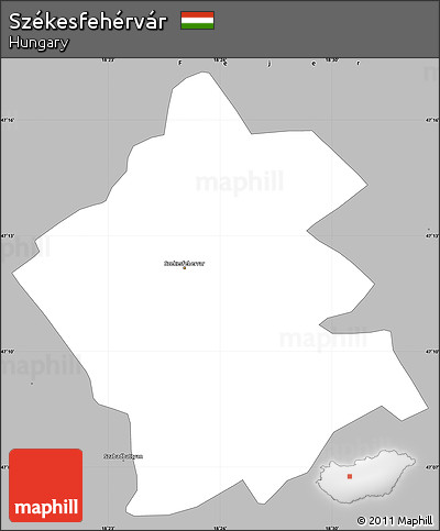 Gray Simple Map of Székesfehérvár