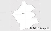 Silver Style Simple Map of Székesfehérvár, cropped outside
