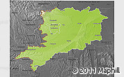 Physical 3D Map of Vas, darken, desaturated